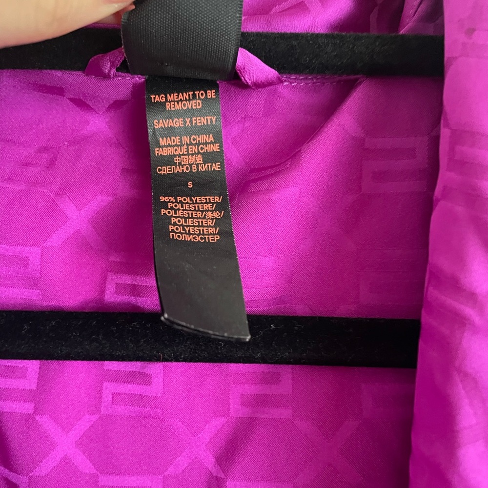 Savage X Fenty Purple Soft Pajama‎ Robe - Picture 7 of 8